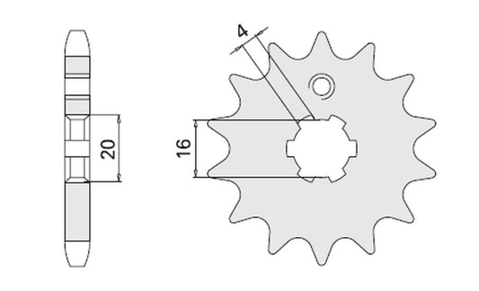 FRONT SPROCKET 550 16 GILERA 125 84-88