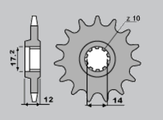 FRONT SPROCKET 553 12 GILERA 50 91-96 (CHAIN 420)