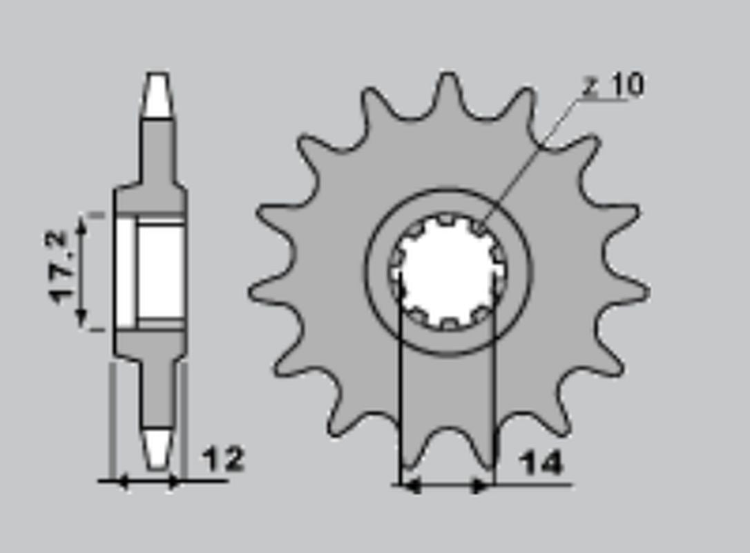 FRONT SPROCKET 553 14 GILERA 50 91-96 (CHAIN 415)