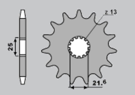 FRONT SPROCKET 564 16 SUZUKI GSR 600, GSXR 600/750, YAMAHA TDM 850 91-01 (JTF520.16)
