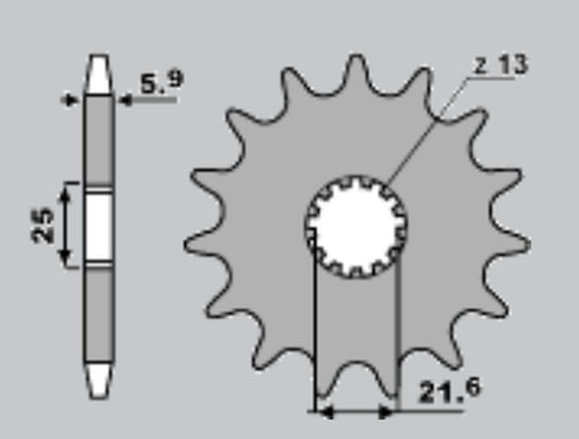 FRONT SPROCKET 565 16 SUZUKI GS500E 89-93 (JTF565.16)