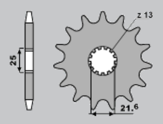FRONT SPROCKET 566 17 KAWASAKI VN 800 VULCAN 95-05, SUZUKI GSX-R 1000 01-08, SV 1000 03-06, TL 1000S/R 97-02, GSX 1100F 88-96, GSF 1200/1250 BANDIT 95-15, GSX 1400 01-06