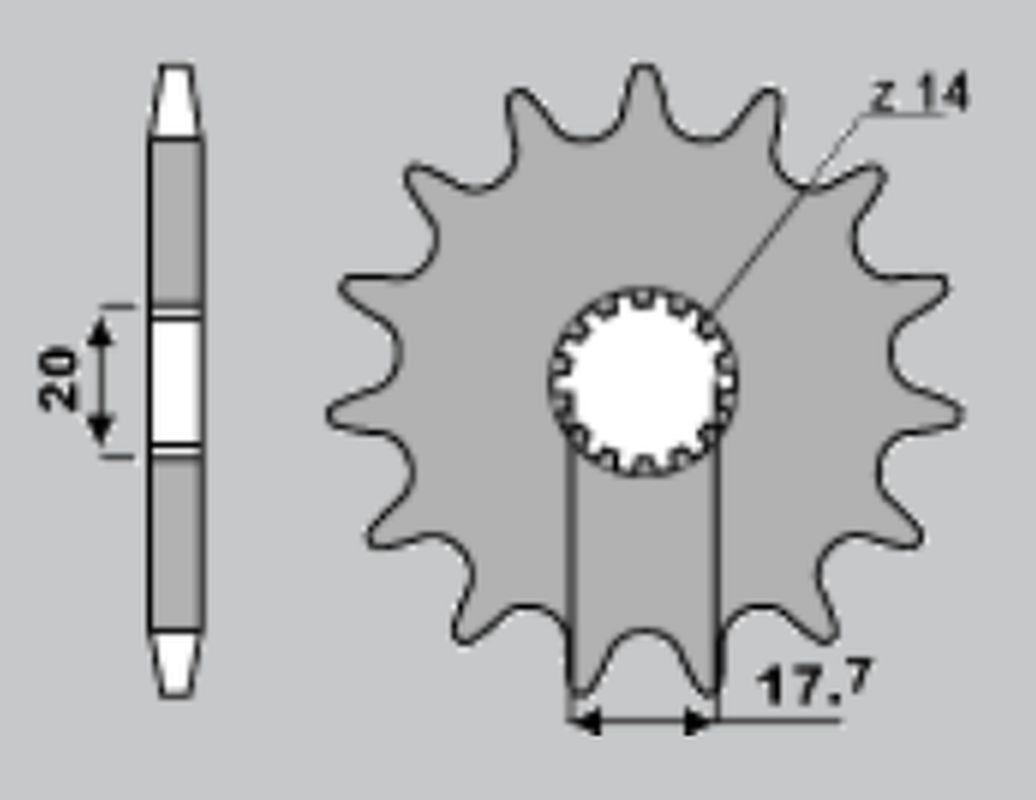 FRONT SPROCKET 577 13 YAMAHA YZ 85 02-15 (CHAIN 428) (JTF558.13)