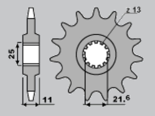 FRONT SPROCKET 580 17 YAMAHA FZ6 04-10, R6 99-14 (CHAIN 530)