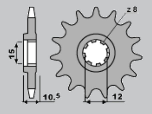 FRONT SPROCKET 595 12 APRILIA 50 86-91