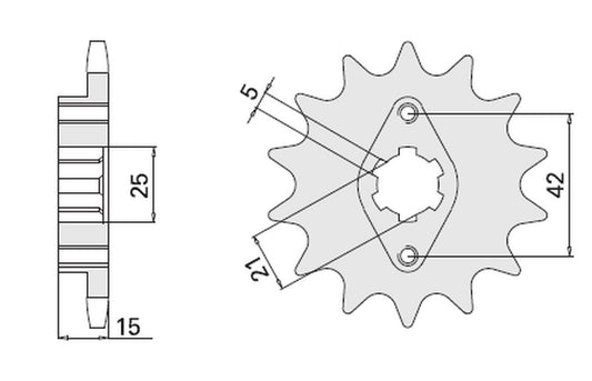 FRONT SPROCKET 7003 15 DUCATI PANTAH 350/500/650 81-82