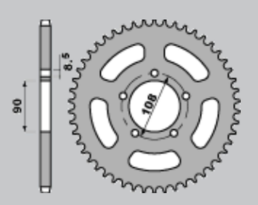REAR SPROCKET 1515 43 MUZ 600/660 94-98