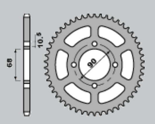 REAR SPROCKET 243 53 HONDA MTX125R 83-94 (JTR241.53)