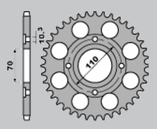 REAR SPROCKET 246 41 HONDA CB 250N 78-82