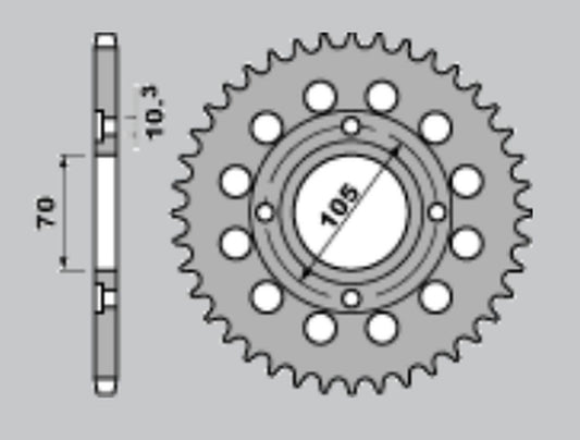 REAR SPROCKET 278 38 HONDA CB 250/360/400 73-79 (JTR278.38)