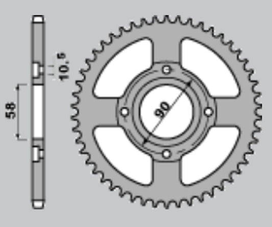 REAR SPROCKET 279 40 HONDA MTX 125R 83-94 (JTR273.40)