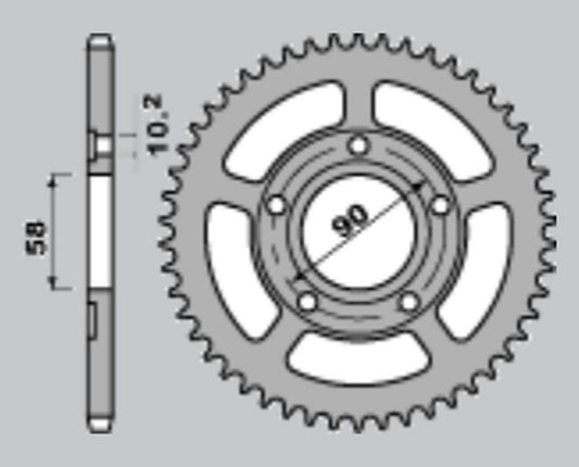 REAR SPROCKET 281 40 HONDA CRM 125 90-00 (JTR604.40)