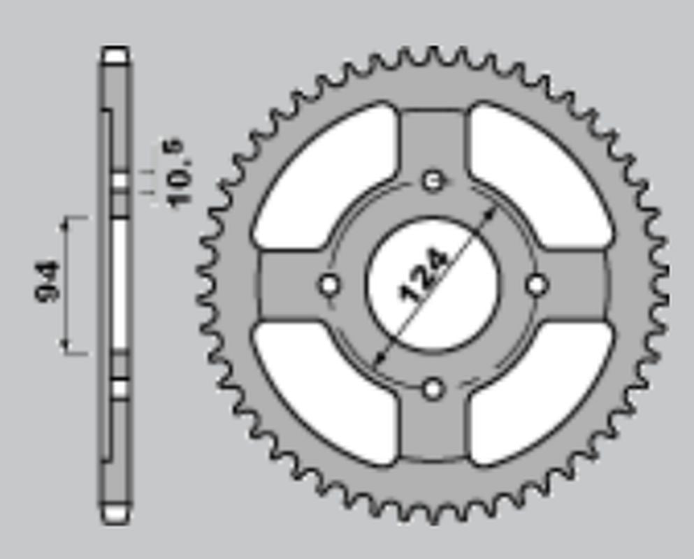 REAR SPROCKET 282 37 HONDA CB550F 76-80 (JTR282.37)