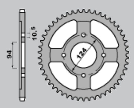 REAR SPROCKET 282 37 HONDA CB550F 76-80 (JTR282.37)