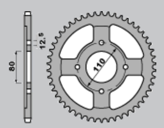REAR SPROCKET 284 40 HONDA CB 650 79-81 (JTR284.40)