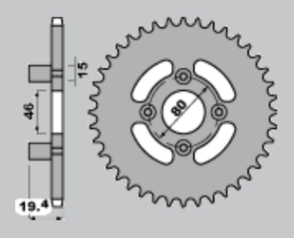 REAR SPROCKET 319 48 MALAGUTI 50 ENDURO 86-91