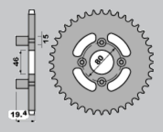 REAR SPROCKET 319 48 MALAGUTI 50 ENDURO 86-91