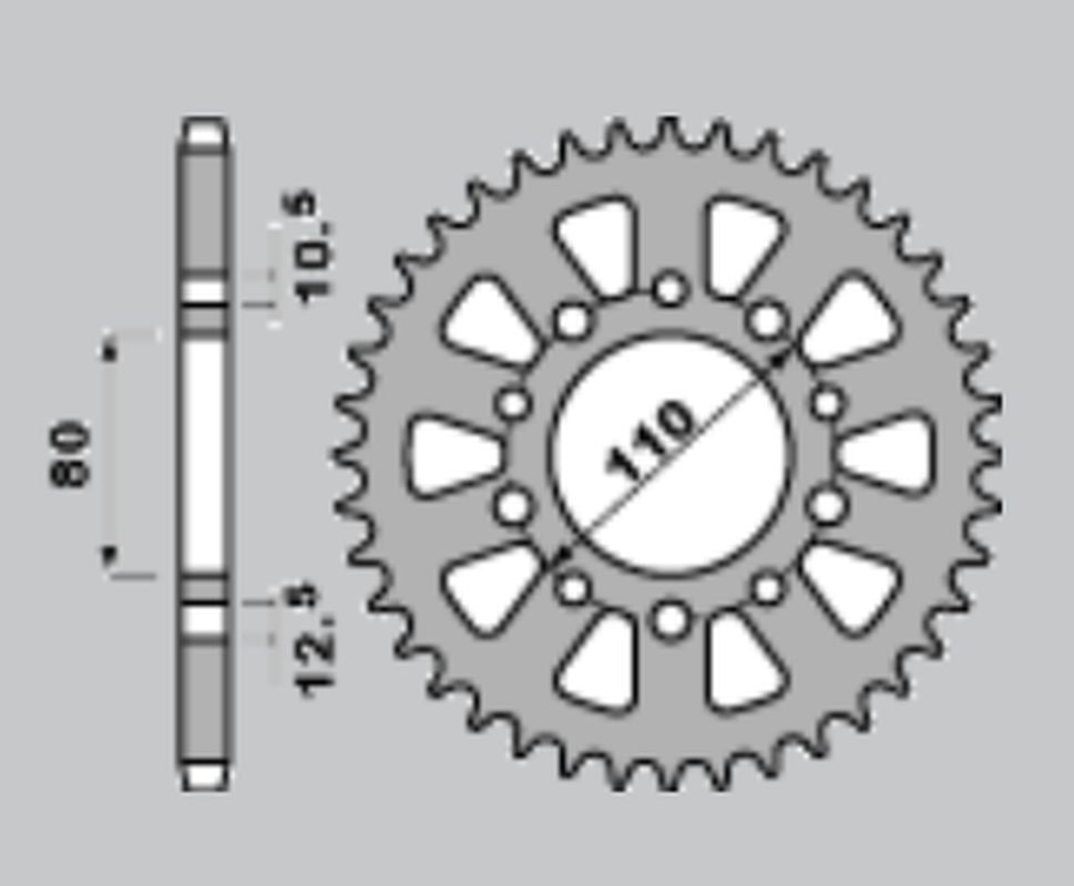 REAR SPROCKET 334 44 HONDA CB/CBR 1000 84-89