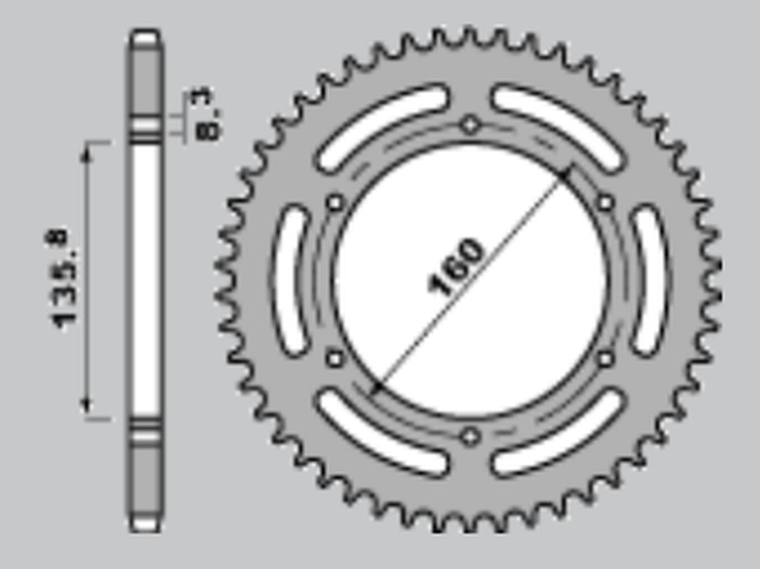REAR SPROCKET 3552 43 APRILIA PEGASO 600