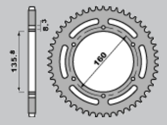 REAR SPROCKET 3552 43 APRILIA PEGASO 600