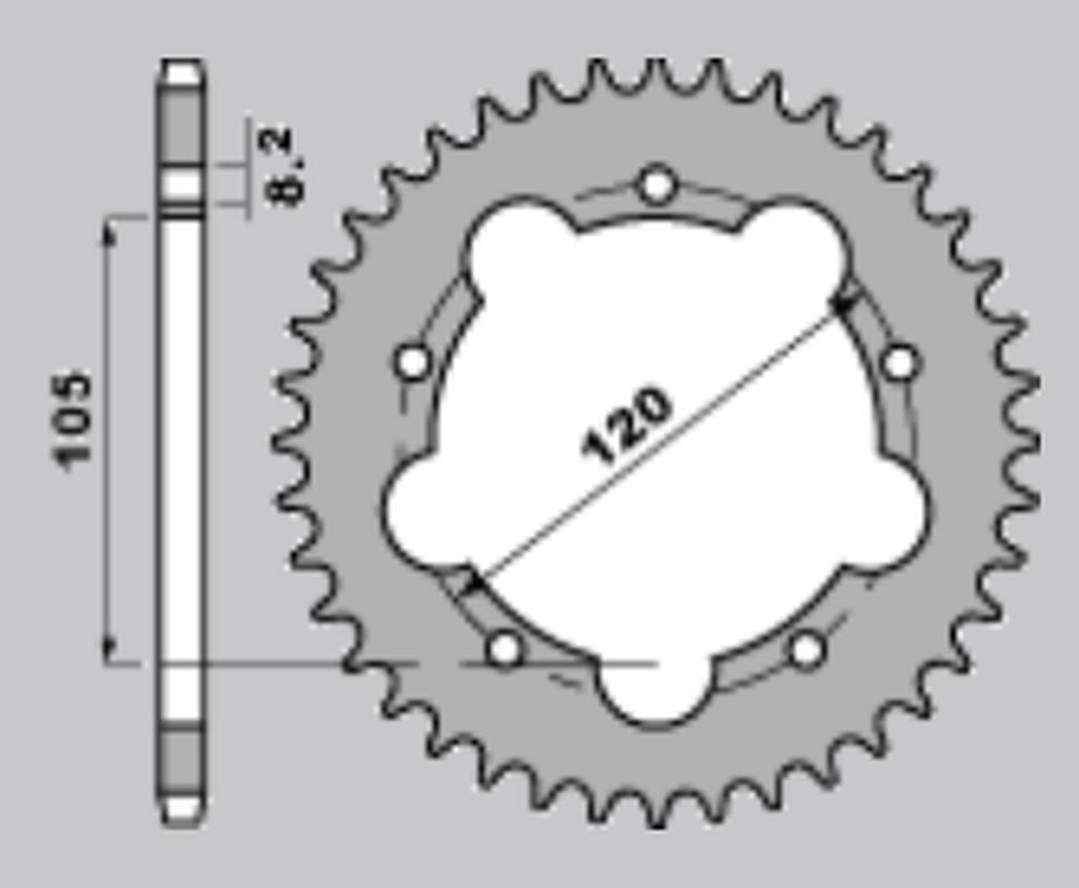 REAR SPROCKET 3565 45 APRILIA RX50 93-95 (CHAIN 415)