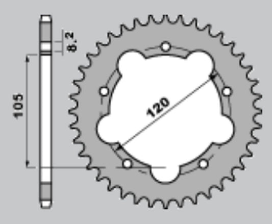 REAR SPROCKET 3565 45 APRILIA RX50 93-95 (CHAIN 415)