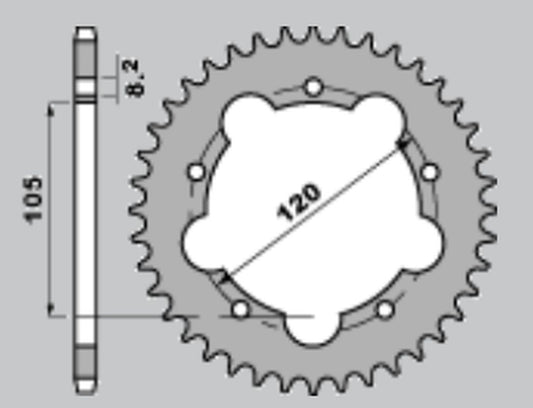 REAR SPROCKET 3565 51 APRILIA RX50 92-98 (CHAIN 420) (JTR24.50)