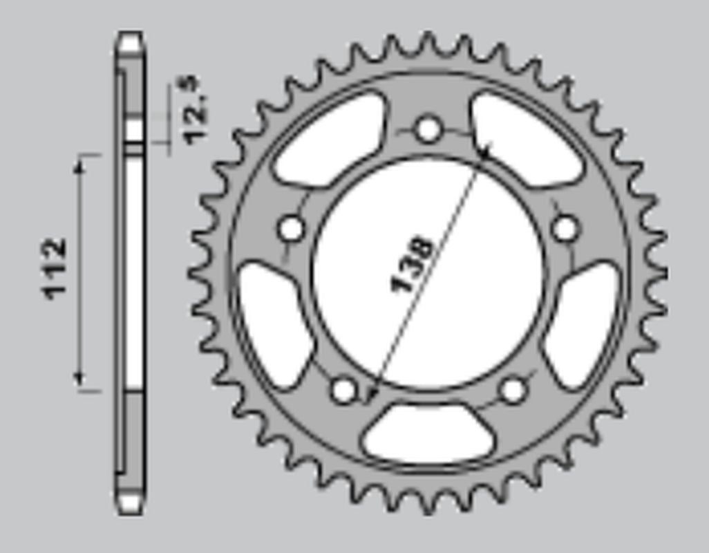 REAR SPROCKET 408 42 HONDA CBF/VTR-F 1000 97-10