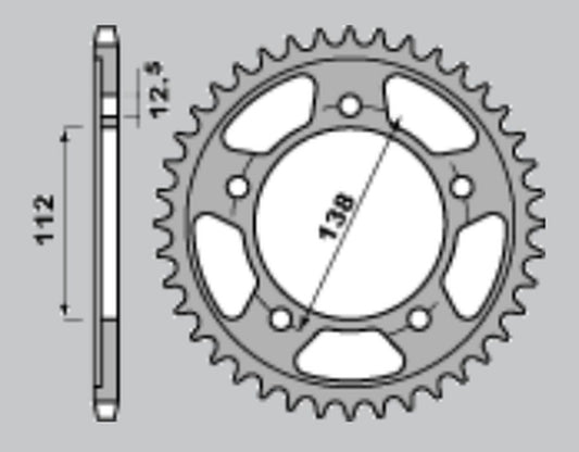 REAR SPROCKET 408 42 HONDA CBF/VTR-F 1000 97-10