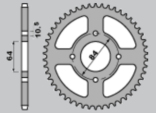 REAR SPROCKET 4302 42 SUZUKI LT/LTZ, VAN VAN RV200 16-19
