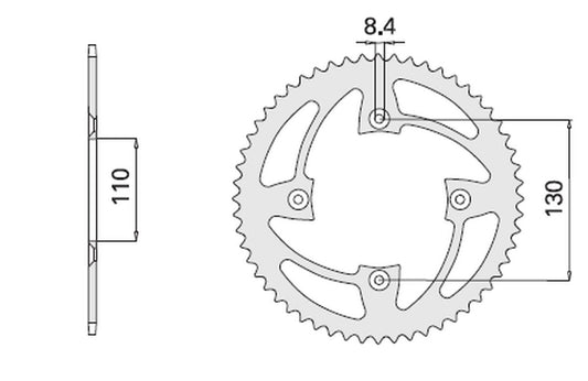 REAR SPROCKET 4306 55 HONDA CR 80/85 (CHAIN 420)