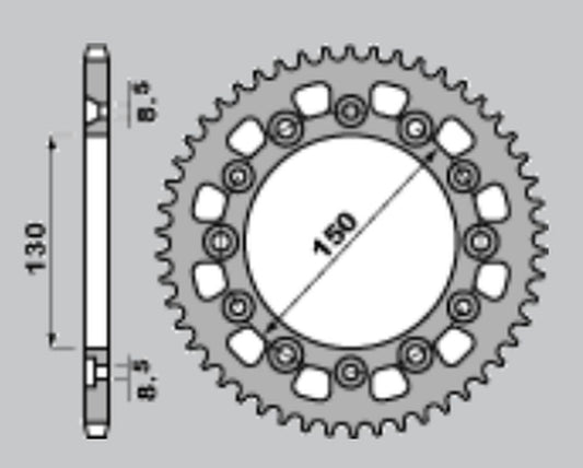 REAR SPROCKET 4308 47 HONDA XR 600R 85-90 (CAN REPLACE 245-47) (CHAIN 520)