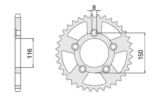REAR SPROCKET 4329 42 APRILIA RS250 REPLICA 95-05 (CHAIN 520)