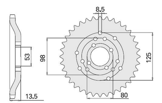 REAR SPROCKET 4331 48 DERBI SENDA 50 96-99