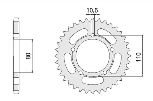 REAR SPROCKET 4350 37 HONDA CB 450S