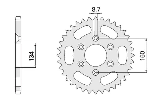 REAR SPROCKET 4350 52 HONDA CB 500 94-03, CB 750 92-03 (CHAIN 525) (JTR1332.52)