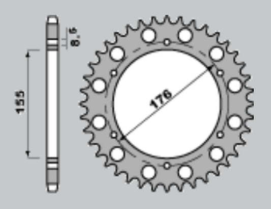 REAR SPROCKET 4392 42 TRIUMPH 900