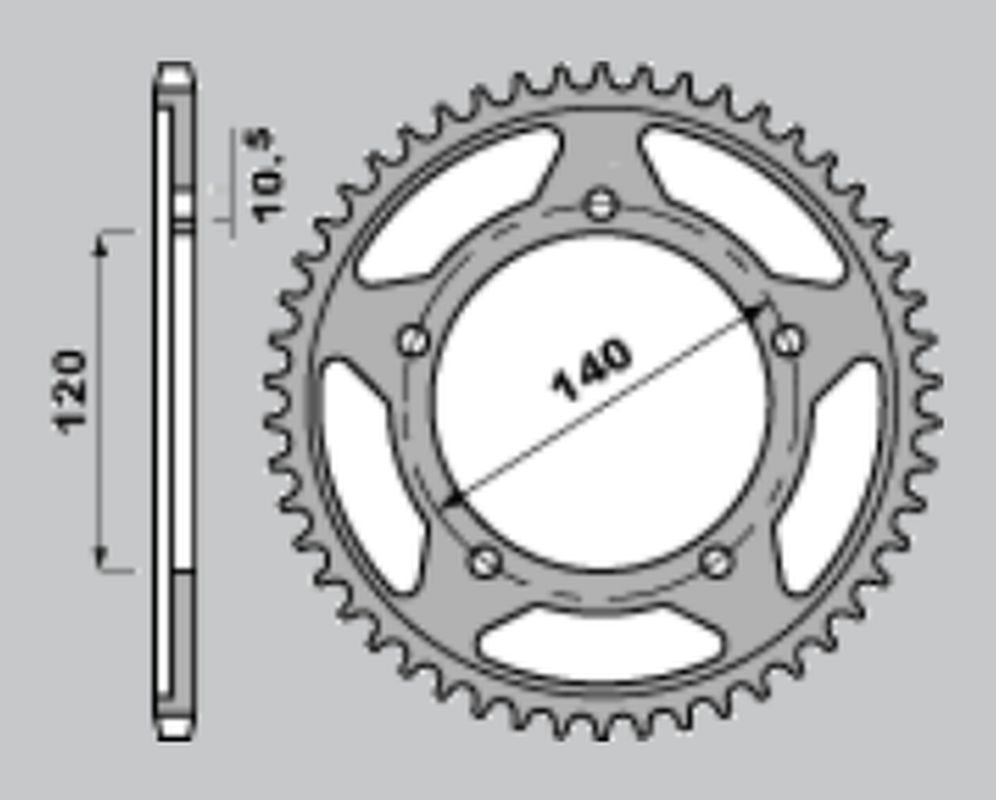 REAR SPROCKET 4398 42 SUZUKI GSXR1000 00-05, DL1000 02-06