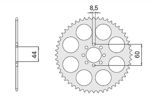 REAR SPROCKET 4461 52 YAMAHA DT50R 99-02 (CHAIN 420) (JTR1832.52)