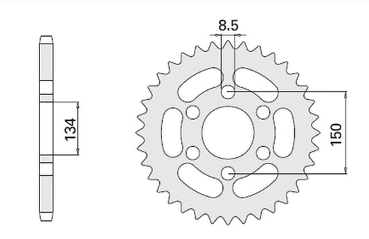 REAR SPROCKET 463 46 KAWASAKI KMX125 86-03 (-2) (JTR463.46)