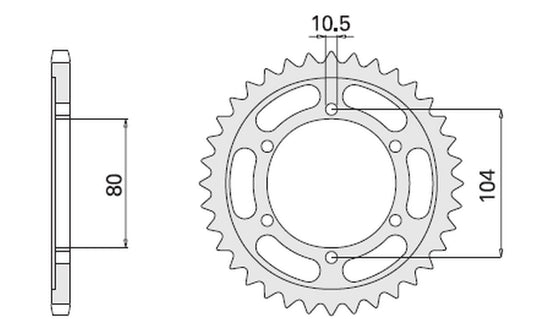 REAR SPROCKET 488 40 KAWASAKI ZX10R (CHAIN 530)