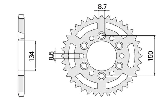 REAR SPROCKET 489 47 KAWASAKI KX/KXF 84-20 (CHAIN 520) (JTR460.47)
