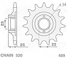 REAR SPROCKET 489 48 ALUMINUM (ERGAL, SILVER) KAWASAKI KX 125/250/500 83-21, KXF 250/450 04-21