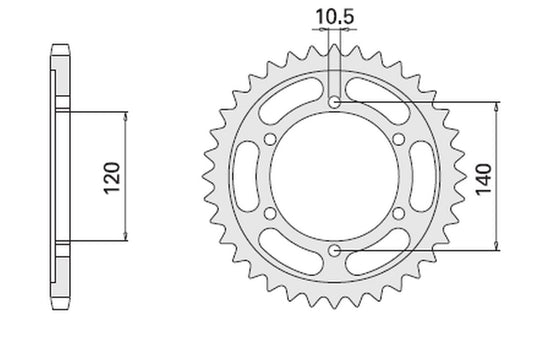 REAR SPROCKET 498 39 SUZUKI GSXR 1300 99-07