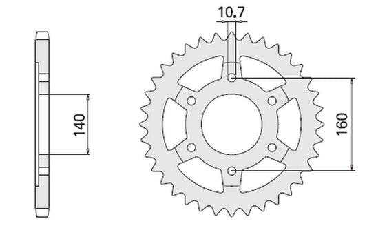 REAR SPROCKET 502 47 KAWASAKI GPX750R (JTR502.47)