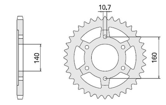 REAR SPROCKET 502 48 KAWASAKI ZR 1100 ZEPHYR (JTR502.48)