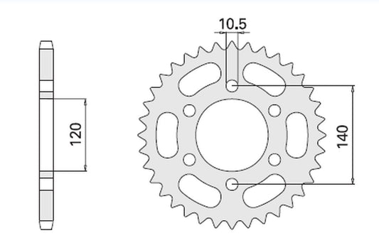 REAR SPROCKET 5301 44 SUZUKI GSXR (JTR498.44)