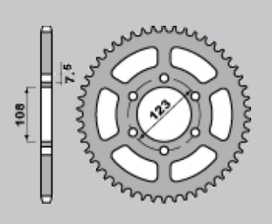 REAR SPROCKET 707 50 CAGIVA 50 W4