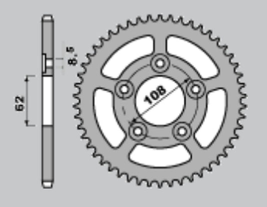 REAR SPROCKET 714 43 APRILIA RS 125 93-05 (JTR701.43)