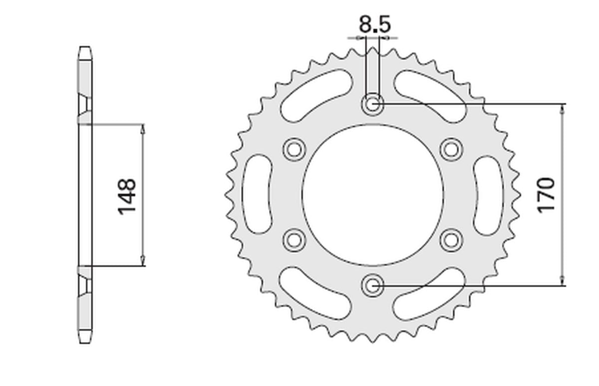 REAR SPROCKET 804 42 SUZUKI DR 600/650/800 88-95 (JTR828.42)